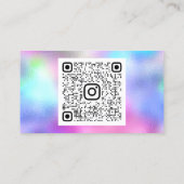 清掃サービスメイドホームグルームロゴピンクQRコード 名刺 (裏面)