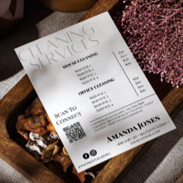 清掃サービスメイド価格ブラックとホワイト 招待状