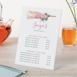 清掃サービスモダン業 台座サイン