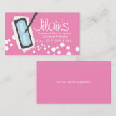 清掃サービスモップバブルピンクの名刺 名刺 (正面/裏面)