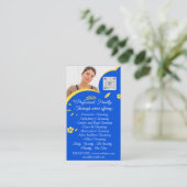 清掃サービス保ハウスQRCodeフォトブルー 名刺 (スタンド正面)