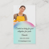 清掃サービス保ハウスQRCodeフォトブルー 名刺 (裏面)