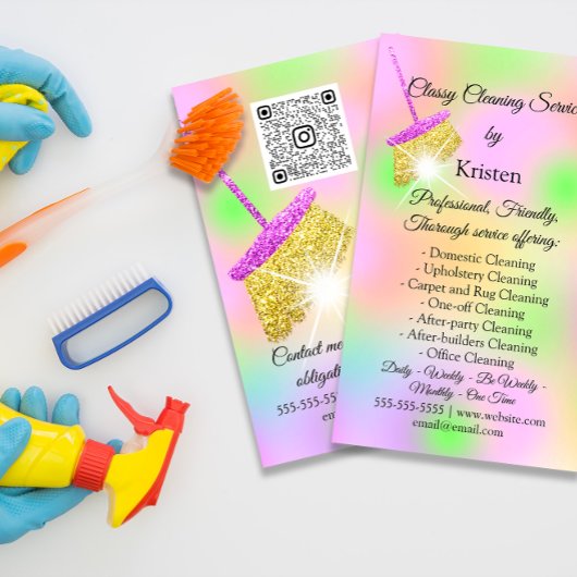 清掃サービス保ハウスQRCodeロゴグルーム 名刺