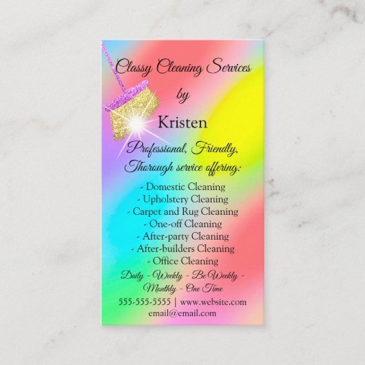 清掃サービス保ハウスQRCodeロゴピンク 名刺 (正面)