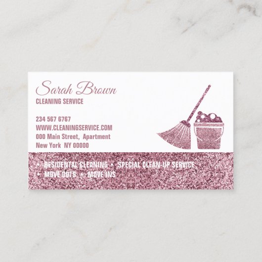 清掃サービス女中ジャニカのピンクの輝き 名刺 (裏面)