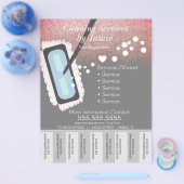 清掃サービス業のティアオフストリップチラシD チラシ (シングル)