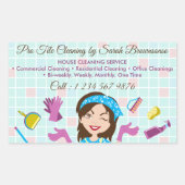 清掃サービス業務用洗濯タイル 長方形シール (正面)