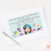 清掃サービス業務用洗濯タイル 長方形シール (封筒)