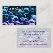 清掃サービス泡ダーク名刺 名刺 (正面/裏面)