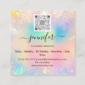 清掃サービス洗濯QRコドロゴホログラフ スクエア名刺 (裏面)