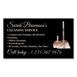 清掃サービス清掃の水の色ベージュ マグネット名刺