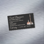 清掃サービス清掃の水の色ベージュ マグネット名刺 (インサイチュ)