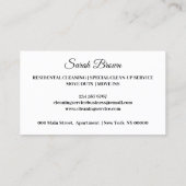 清掃サービス清掃スタッフの輝き傾向 名刺 (裏面)