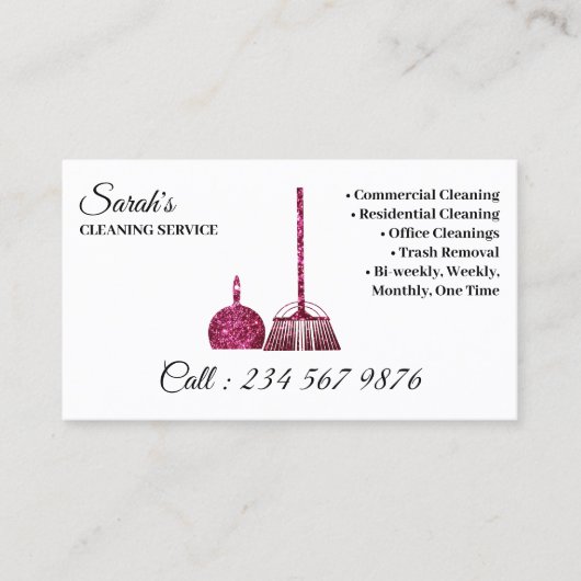 清掃サービス清掃スタッフの輝き傾向 名刺 (正面)