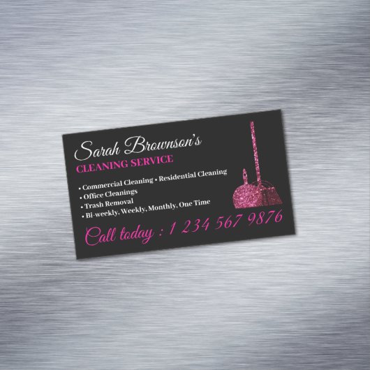 清掃サービス清掃ユニットの供給スパークルグリッター マグネット名刺 (インサイチュ)