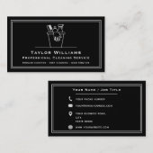 清掃サービス白黒 名刺 (正面/裏面)