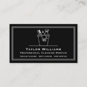 清掃サービス白黒 名刺 (正面)