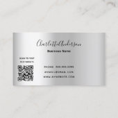 清掃サービス銀グリッターダストロゴQRコード 名刺 (裏面)