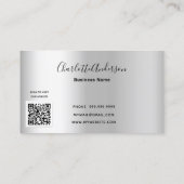 清掃サービス銀グリッターダストロゴQRコード 名刺 (裏面)