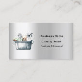 清掃サービス銀QRコードのソーシャルメディア 名刺 (正面)