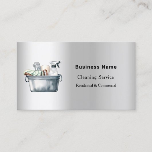 清掃サービス銀QRコードのソーシャルメディア 名刺 (正面)