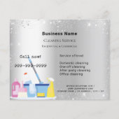 清掃サービス シルバーグリッター ダスト QRコード チラシ (正面)