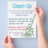 清掃サービス - フライヤーをカスタマイズ チラシ (手)