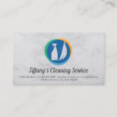 清掃サービス | メイド ロゴ | 大理石 名刺 (正面)