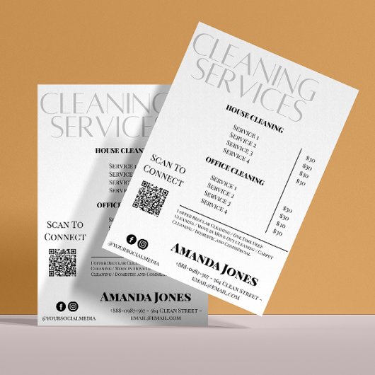 清掃サービス メイド 料金 ブラックアンドホワイト チラシ