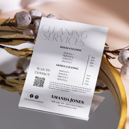 清掃サービス メイド 料金 白黒 チラシ