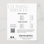 清掃サービス メイド 料金 黒と白 チラシ (正面)