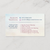 清掃サービス – 水彩スタイルデザインブシン 名刺 (裏面)