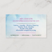 清掃サービス – 水彩スタイルデザインブシン 名刺 (裏面)