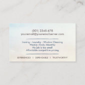 清掃サービス – 水彩スタイルデザイン 名刺 (裏面)