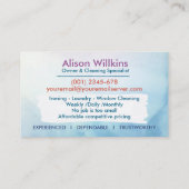 清掃サービス – 水彩スタイルデザイン 名刺 (裏面)