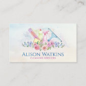 清掃サービス – 水彩フローラ 名刺 (正面)