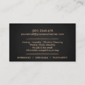 清掃サービス – 高級バラ金ゴールドラインアート 名刺 (裏面)