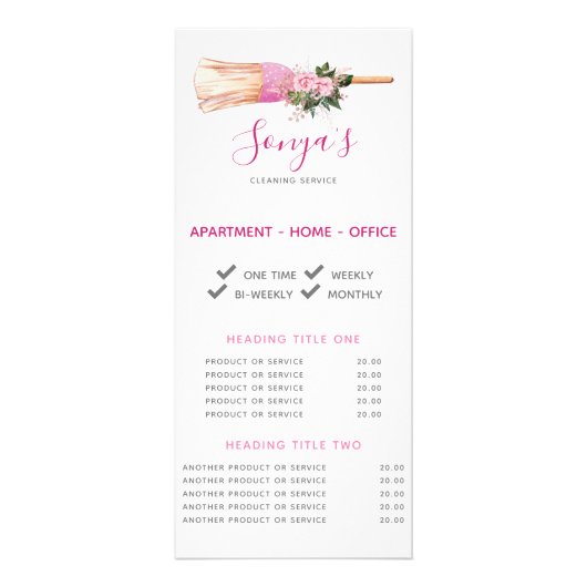 清掃サービスBroomビジネスのプロモーション ラックカード (正面)