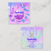 清掃サービスQRCode洗濯機洗濯機 スクエア名刺 (正面/裏面)