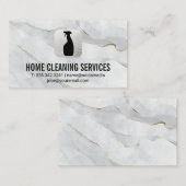 清掃スプレーロゴ | 白金大理石 名刺 (正面/裏面)