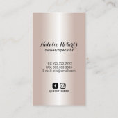 清掃バラモダン金ゴールドフローラ羽毛ダスターバス 名刺 (裏面)