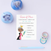 清掃メイドサービスエスニックキャラクタークラウンフライヤー チラシ (シングル)