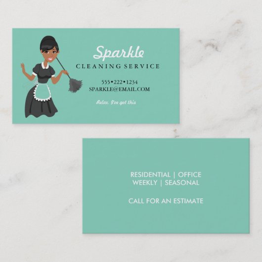 清掃メイドサービスキャラクターフェザーダスターブシ 名刺 (正面/裏面)