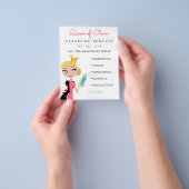 清掃メイドサービスブロンドキャラクタークラウンフライヤー チラシ (手)