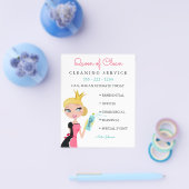 清掃メイドサービスブロンドキャラクタークラウンフライヤー チラシ (シングル)