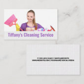 清掃メイドサービス | 写真のカスタム追加 名刺 (正面/裏面)