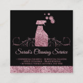 清掃メイドジャニカきらめくルスプレーバラ金ゴールド スクエア名刺 (正面)