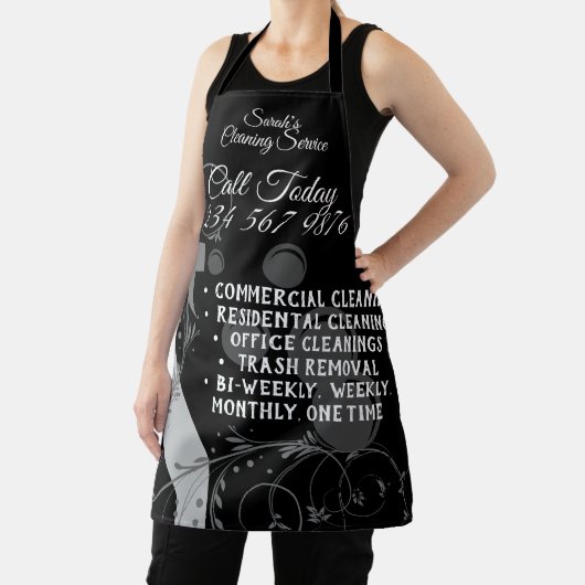 清掃メイドジャニカルかわいいスタイリッシュ黒 エプロン (インサイチュ)
