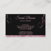 清掃メイド清掃きらめく用ピンクブラック 名刺 (裏面)