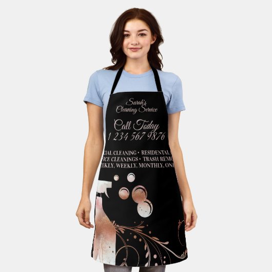 清掃メイド清掃ユニット清掃ユニットのスプレーrosegold エプロン (着用した状態)